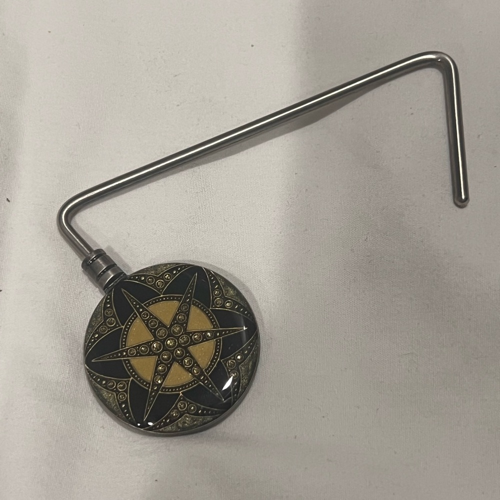 PURSE HOLDER FOR TABLES- VINTAGE- PADDED BACK- STAR BURST DESIGN